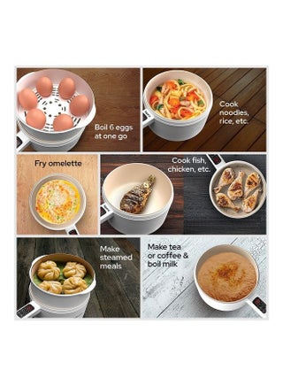 مقلاة كهربائية متعددة الوظائف - مقلاة سيراميك غير لاصقة، 6 أوضاع طهي محددة مسبقًا، وعاء بخار، ولوحة تحكم ذكية تعمل باللمس - view 3