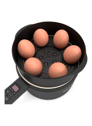 مقلاة كهربائية متعددة الوظائف - مقلاة سيراميك غير لاصقة، 6 أوضاع طهي محددة مسبقًا، وعاء بخار، ولوحة تحكم ذكية تعمل باللمس - view 5