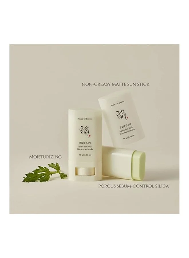 Beauty of Joseon Matte Sun Stick : Mugwort+Camelia for face Sunscreen moisturizing with SPF 50 PA++++ Korean sunscreen skincare 18g 18grams