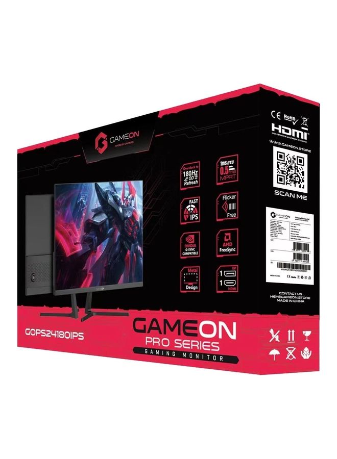 GameOn - GOPS24180IPS 24-inch FHD, 180Hz, 0.5 ms , HDMI 2.0 Gaming Monitor (Adaptive Sync and G-Sync Compatible) Fast IPS BLACK - Image 1