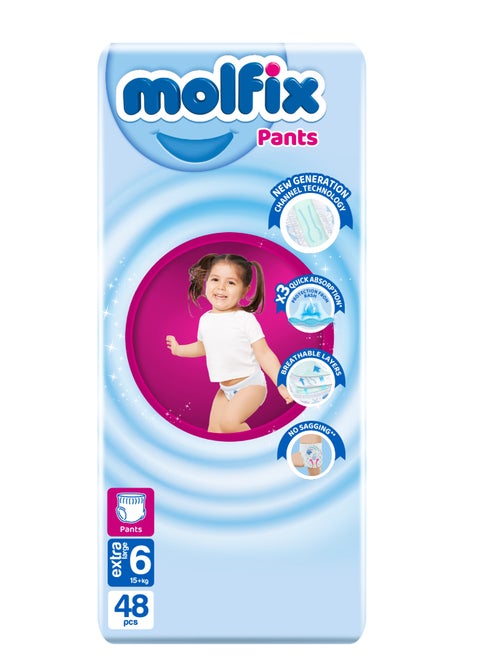 48-Piece Extra Large Baby Diaper Pants Jumbo Size 6
