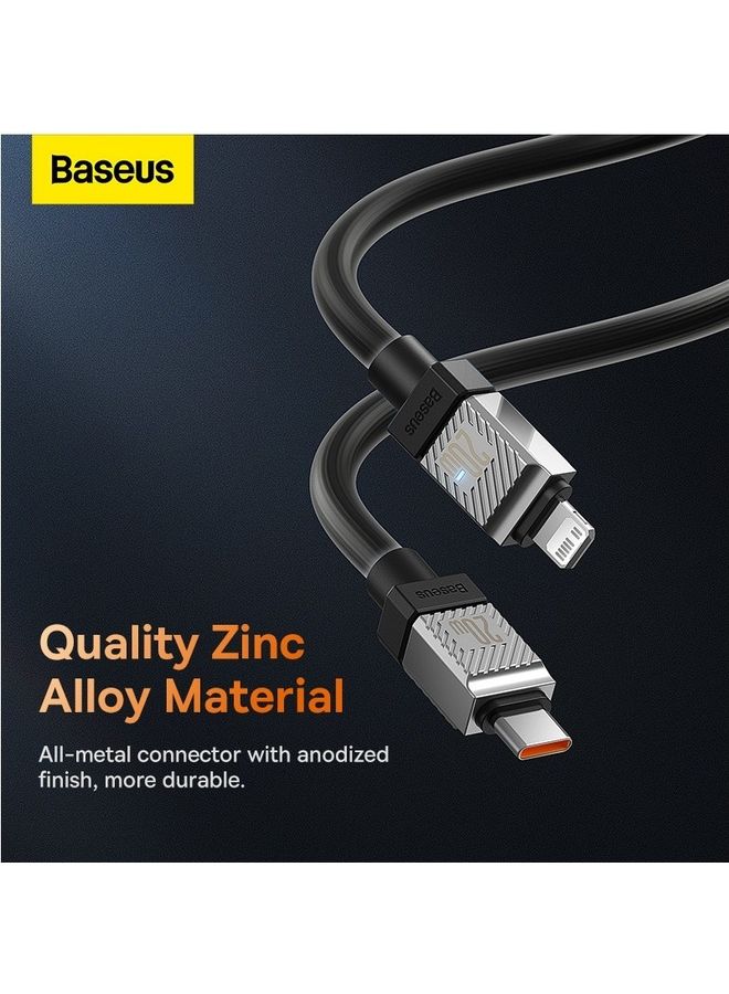 Baseus Type C To Lightning Cable (2M), 20W Power Delivery USB C iPhone Cables Type C iPhone Charger Cord Fast Charging Data Cables Zinc Alloy Connector for iPhone 14/13/ 12 Pro Max / 12/11 Pro/X/XS/XR / 8 Plus- Black Black - Image 5