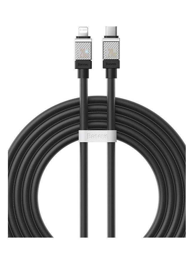 Baseus Type C To Lightning Cable (2M), 20W Power Delivery USB C iPhone Cables Type C iPhone Charger Cord Fast Charging Data Cables Zinc Alloy Connector for iPhone 14/13/ 12 Pro Max / 12/11 Pro/X/XS/XR / 8 Plus- Black Black - Image 1