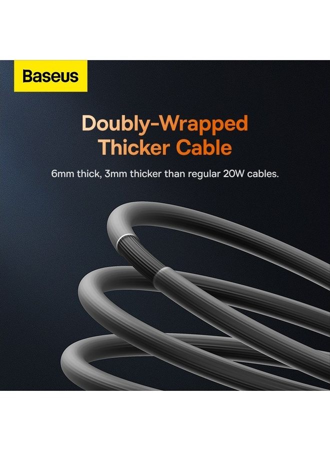 Baseus Type C To Lightning Cable (2M), 20W Power Delivery USB C iPhone Cables Type C iPhone Charger Cord Fast Charging Data Cables Zinc Alloy Connector for iPhone 14/13/ 12 Pro Max / 12/11 Pro/X/XS/XR / 8 Plus- Black Black - Image 3