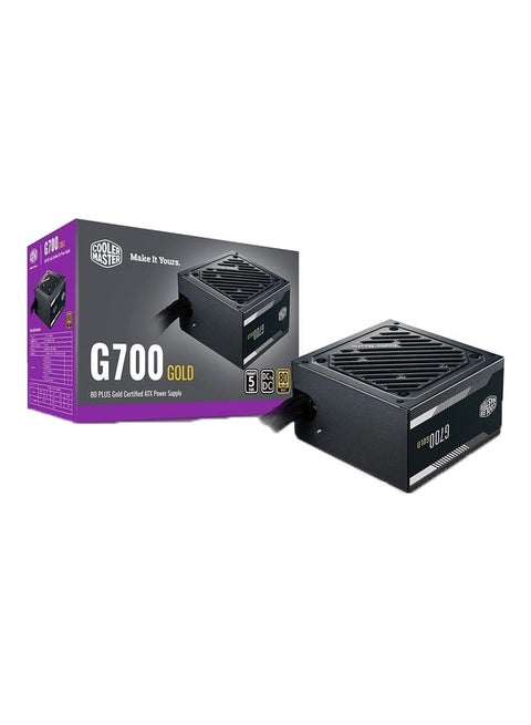 Power Supply, 700W 80+ Gold Efficiency, Intel ATX Version 2.52, Fixed Flat Cables Quiet HDB Fan Black