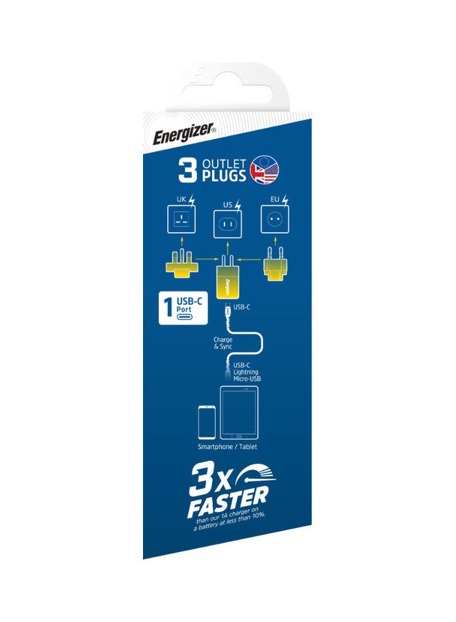 Energizer Wall Charger PD 20W EU UK US Black  - Image 4