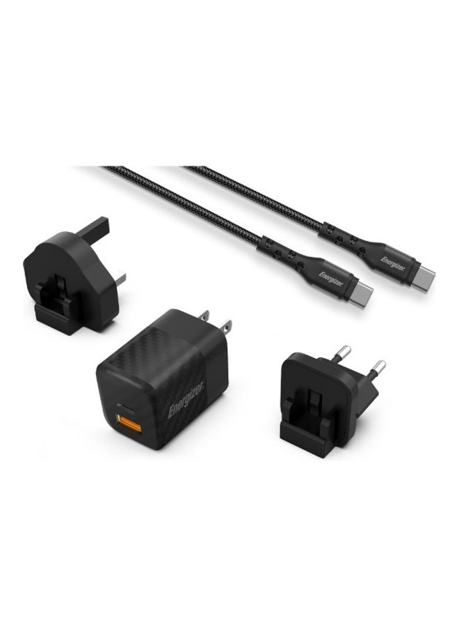 إنرجايزر شاحن حائط 38 وات PD QC 3.0 متعدد الاستخدامات + كابل USB-C/C  - Image 1