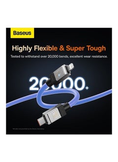 Baseus Type C To Lightning Cable (1M), 20W Power Delivery USB C iPhone Cables Type C iPhone Charger Cord Fast Charging Data Cables Zinc Alloy Connector for iPhone 14/13/ 12 Pro Max / 12/11 Pro/X/XS/XR / 8 Plus- Blue Blue  - Image 4