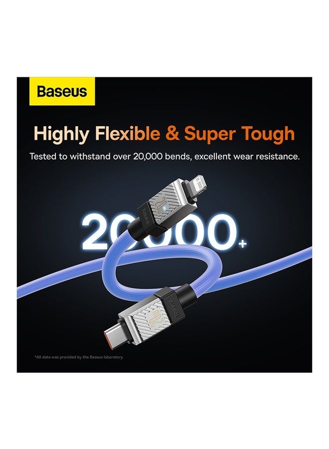 Baseus Type C To Lightning Cable (1M), 20W Power Delivery USB C iPhone Cables Type C iPhone Charger Cord Fast Charging Data Cables Zinc Alloy Connector for iPhone 14/13/ 12 Pro Max / 12/11 Pro/X/XS/XR / 8 Plus- Blue Blue  - Image 4