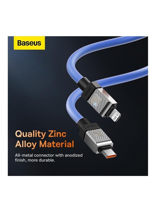 Baseus Type C To Lightning Cable (1M), 20W Power Delivery USB C iPhone Cables Type C iPhone Charger Cord Fast Charging Data Cables Zinc Alloy Connector for iPhone 14/13/ 12 Pro Max / 12/11 Pro/X/XS/XR / 8 Plus- Blue Blue  - Image 5