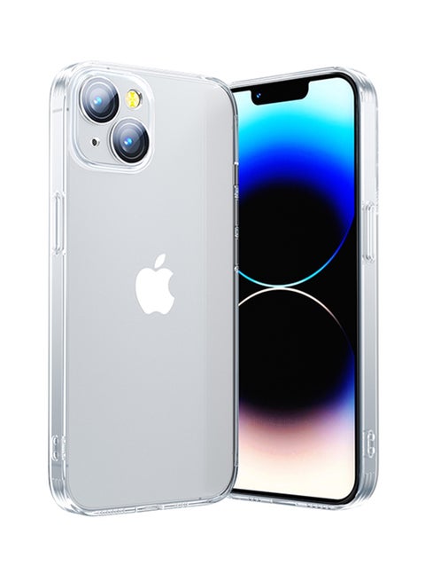JR-14Q3 TPU And Glass 6.7 Inches Durable Shockproof and Anti Yellowing Full Coverage Camera Unrestricted Button Access iPhone 14 Plus Clear Case Clear