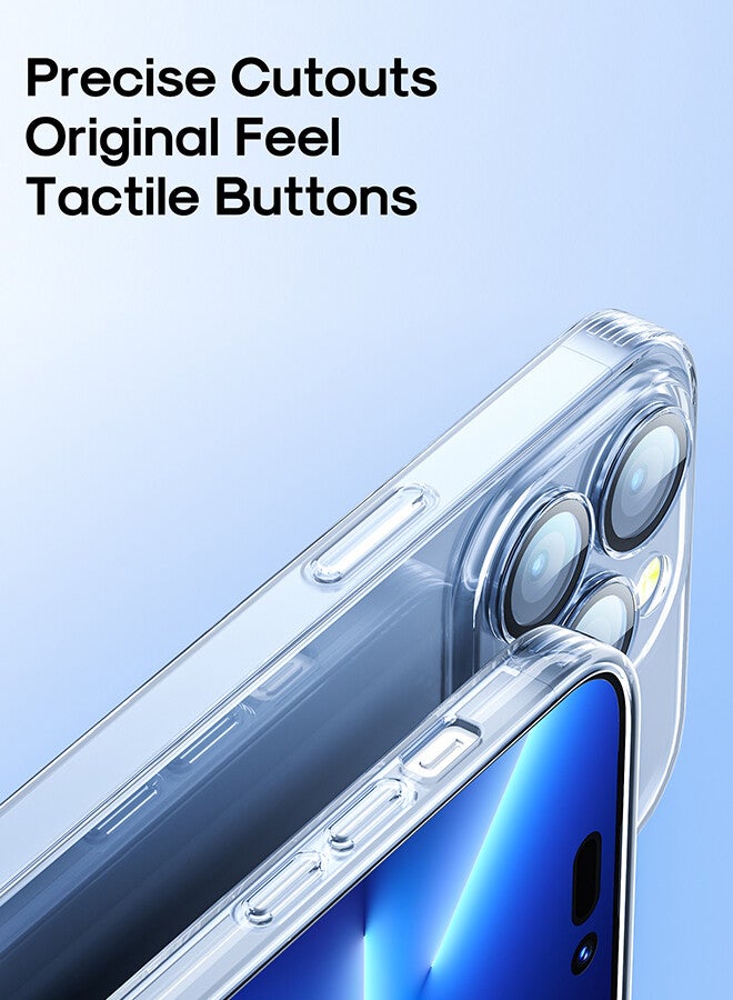 JOYROOM - JR-14Q4 TPU And Glass Case 6.7 Inches Durable Shockproof and Anti Yellowing Full Coverage Camera Unrestricted Button Access iPhone For 14 Pro Max Clear Case Clear - Image 1