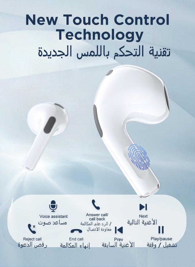 JOYROOM - JR-T03S Plus Bluetooth 5.1 TWS Half In-Ear Earphones With Protective Cover Standard Version White - Image 1