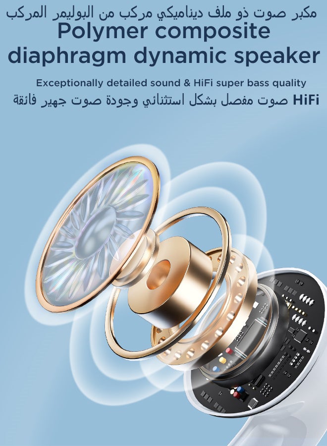 JOYROOM - JR-T03S Plus Bluetooth 5.1 TWS Half In-Ear Earphones With Protective Cover Standard Version White - Image 1