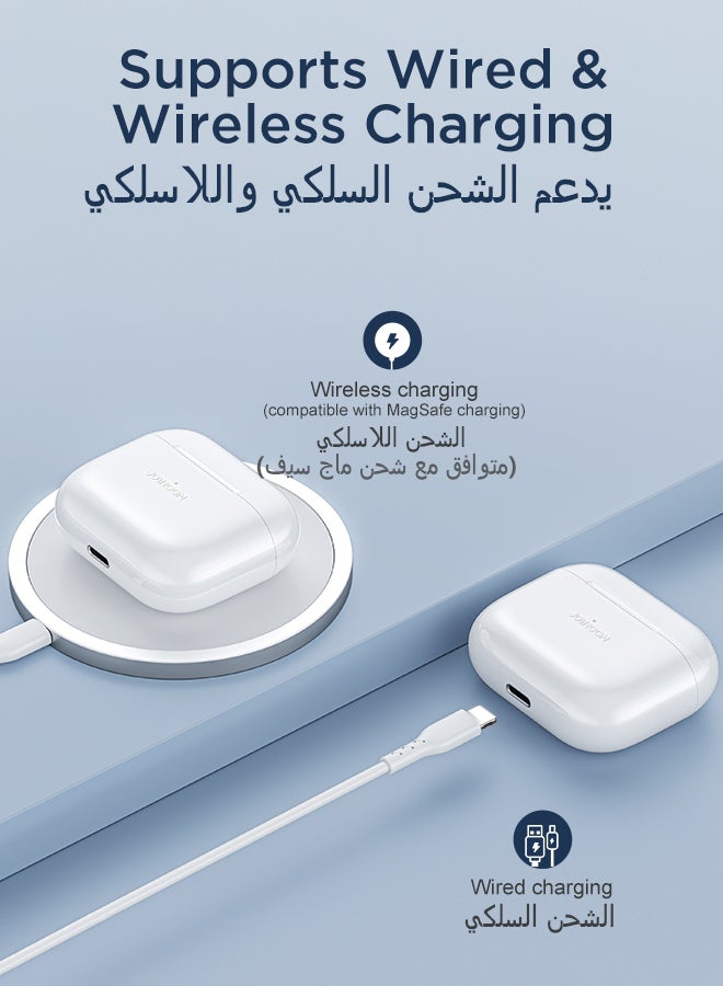 JOYROOM - JR-T03S Plus Bluetooth 5.1 TWS Half In-Ear Earphones With Protective Cover Standard Version White - Image 1