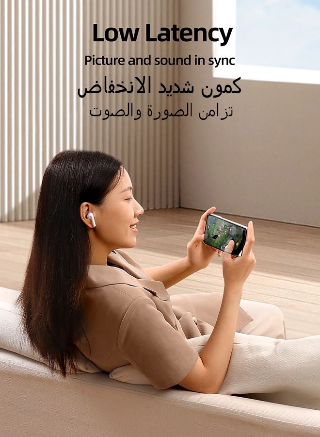 جوي روم سماعات رأس بلوتوث لاسلكية منخفضة الكمون 5.3 IPX4 مقاومة للماء شبه داخل الأذن مع علبة شحن لهواتف iPhone وHuawei وSamsung وXiaomi أسود سبج 300 mAh - Image 4