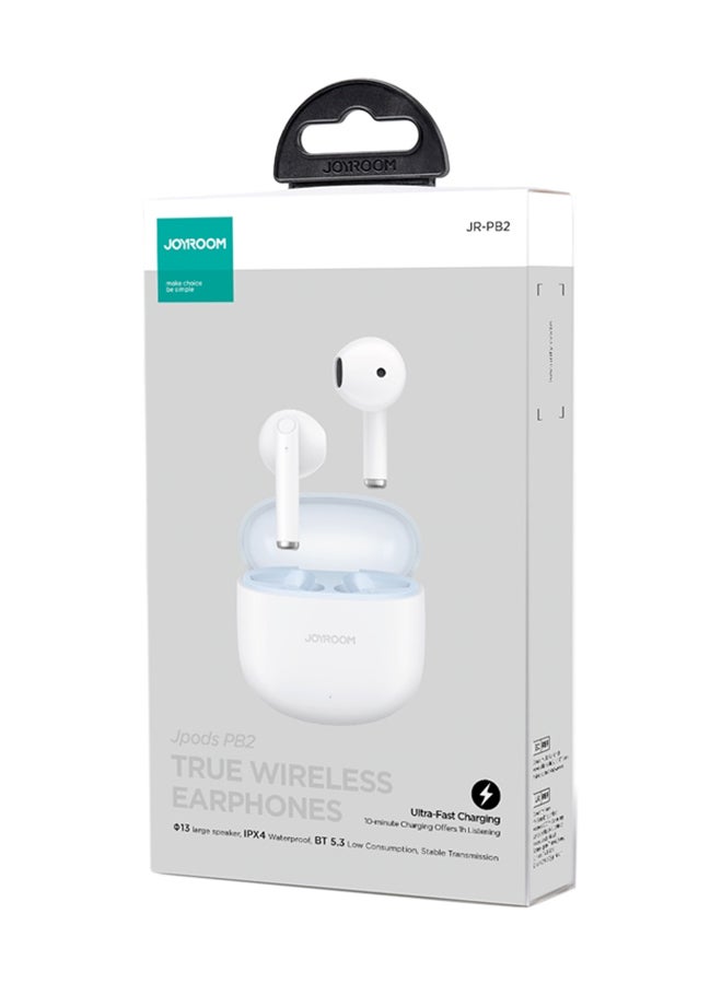 JOYROOM Low Latency Fast Charging Bluetooth 5.3 IPX4 Waterproof Semi-In-Ear True Wireless Bluetooth Headphones With Charging Case For iPhone, Huawei, Samsung, Xiaomi Headphones White  - Image 2