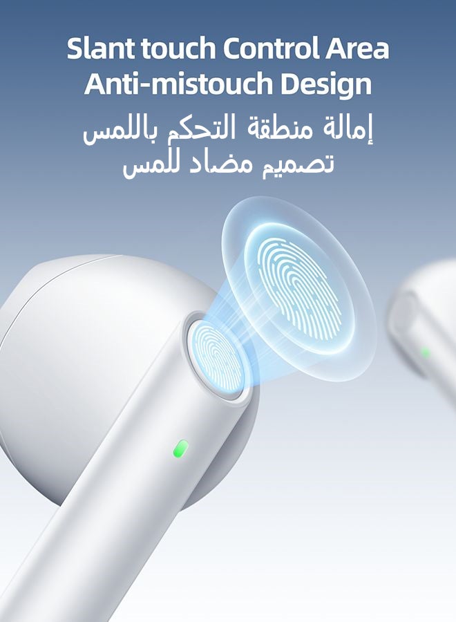 JOYROOM Low Latency Fast Charging Bluetooth 5.3 IPX4 Waterproof Semi-In-Ear True Wireless Bluetooth Headphones With Charging Case For iPhone, Huawei, Samsung, Xiaomi Headphones White  - Image 5