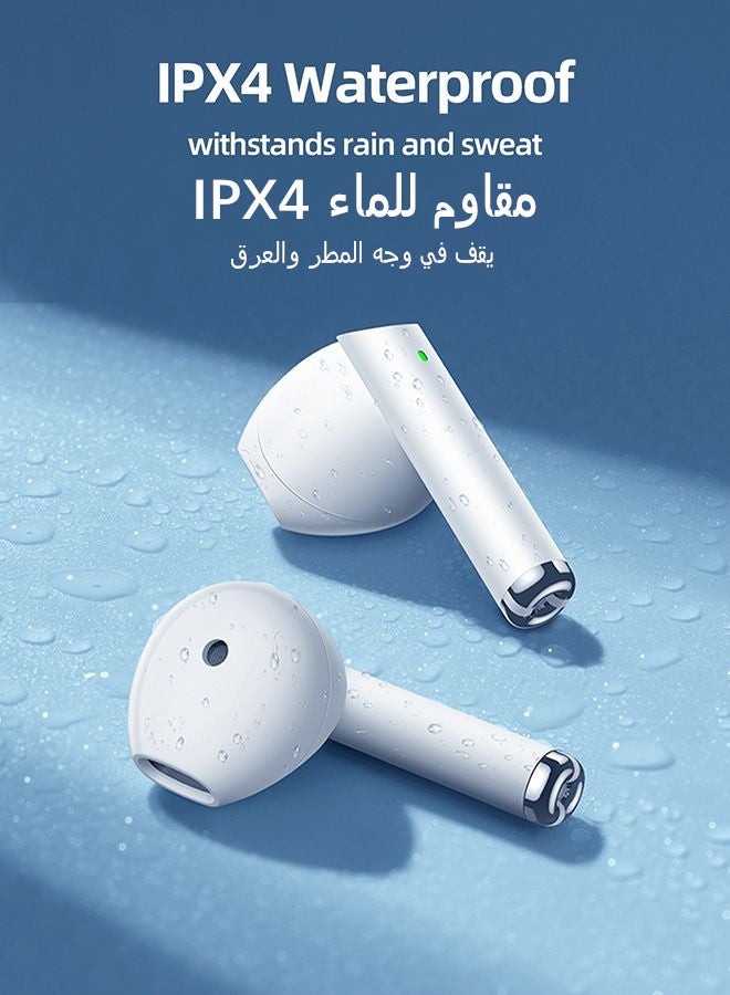 Low Latency Fast Charging Bluetooth 5.3 IPX4 Waterproof Semi-In-Ear True Wireless Bluetooth Headphones With Charging Case For iPhone, Huawei, Samsung, Xiaomi Headphones White - v1689619602/N53414393A_9