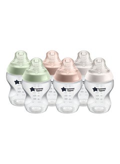 tommee tippee Pack Of 6 Closer To Nature Baby Bottle, 260 Ml, Pp, 0 Months +  - Image 1