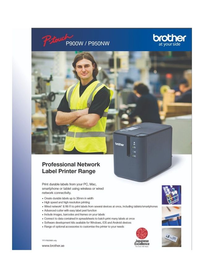 brother High Resolution Industrial Desktop Label Printer With Wi-Fi and Network Capability Optional Bluetooth Black  - Image 4