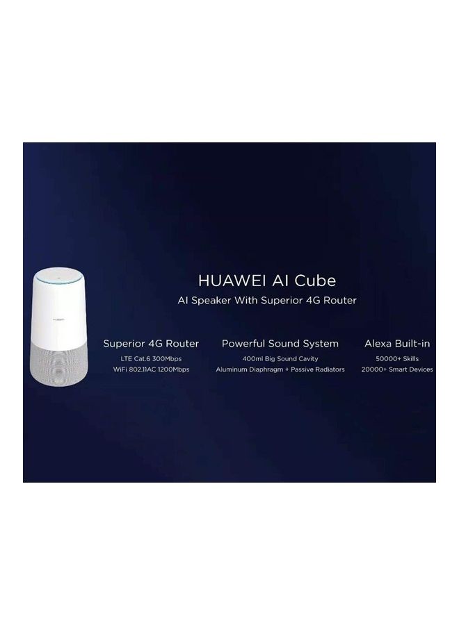 هواوي - مكعب AI، 3 في 1 - مزود بتقنية Alexa، ومكبر صوت ذكي، وجهاز توجيه 4G عالي السرعة - Image 1