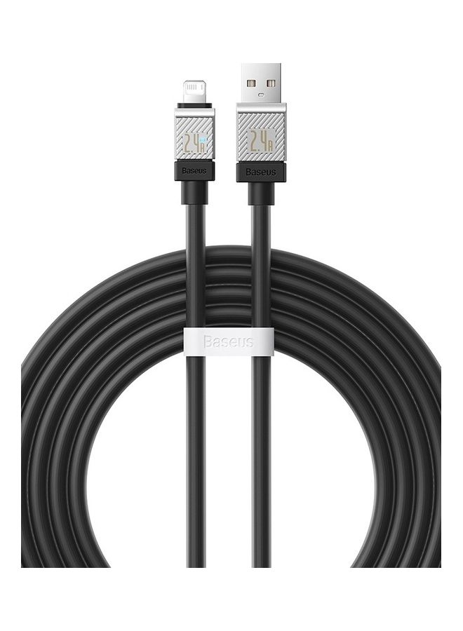 Baseus iPhone Cable 2M Fast Charging And Data Cable iPhone Charger Cable 2.4A Lightning Cord Compatible for iPhone 14/14 Pro/14 Plus/14 Pro Max, iPhone 13 Pro 12 Pro Max 11 XS 7 Plus 6S iPad Pro Black - Image 1