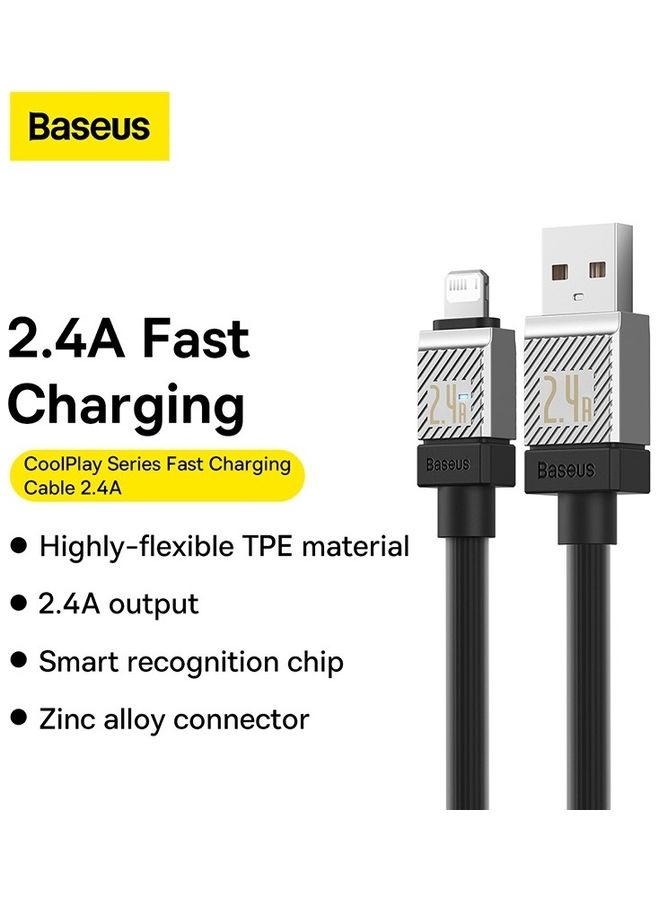 Baseus iPhone Cable 2M Fast Charging And Data Cable iPhone Charger Cable 2.4A Lightning Cord Compatible for iPhone 14/14 Pro/14 Plus/14 Pro Max, iPhone 13 Pro 12 Pro Max 11 XS 7 Plus 6S iPad Pro Black - Image 2