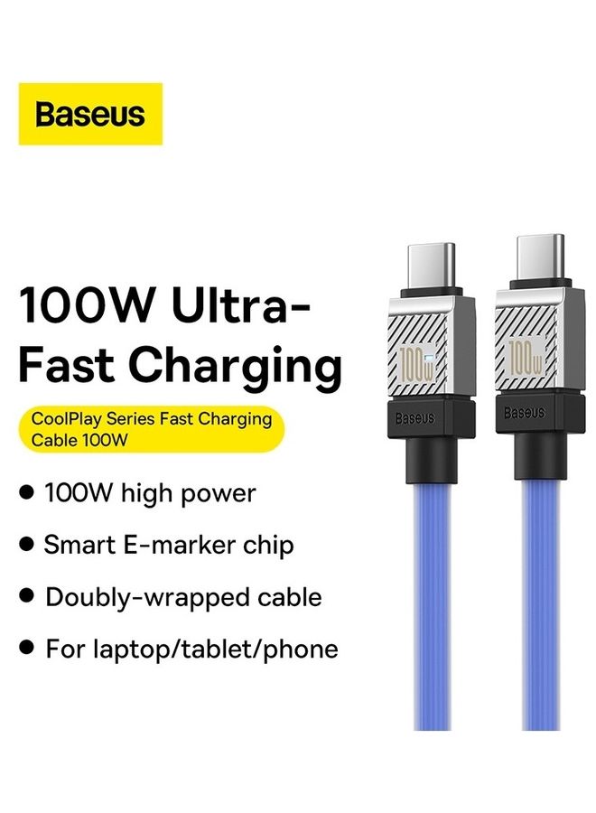 Baseus Type C to Type C 100W Cable, Ultra Fast PD Type C Charger for iPhone 15 Pro, iPhone 15 Pro Max, iPhone 15 Plus, MacBook Pro, iPad Pro 2022, iPad Air 5, Samsung Galaxy S23 Ultra, Pixel, PS5, Switch, etc. 2M Blue Blue  - Image 2