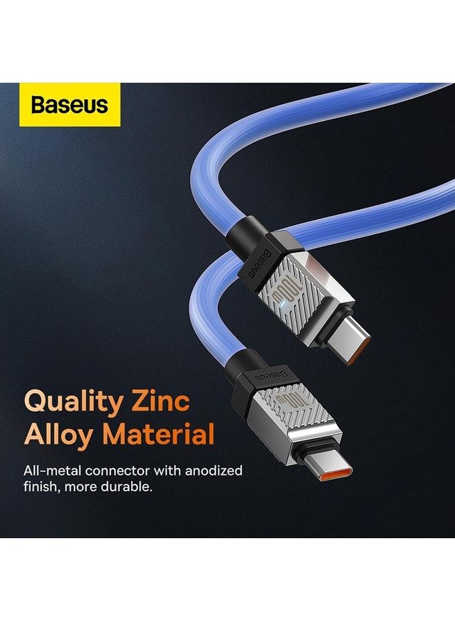 Baseus Type C to Type C 100W Cable, Ultra Fast PD Type C Charger for iPhone 15 Pro, iPhone 15 Pro Max, iPhone 15 Plus, MacBook Pro, iPad Pro 2022, iPad Air 5, Samsung Galaxy S23 Ultra, Pixel, PS5, Switch, etc. 2M Blue Blue  - Image 4