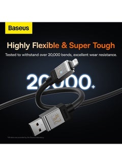 Baseus iPhone Cable 1M Fast Charging And Data Cable iPhone Charger Cable 2.4A Lightning Cord Compatible for iPhone 14/14 Pro/14 Plus/14 Pro Max, iPhone 13 Pro 12 Pro Max 11 XS 7 Plus 6S iPad Pro Black  - Image 4