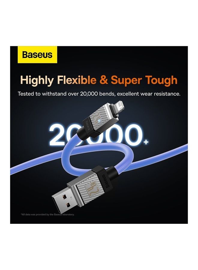 Baseus - iPhone Cable 1M Fast Charging And Data Cable iPhone Charger Cable 2.4A Lightning Cord Compatible for iPhone 14/14 Pro/14 Plus/14 Pro Max, iPhone 13 Pro 12 Pro Max 11 XS 7 Plus 6S iPad Pro Blue - Image 1