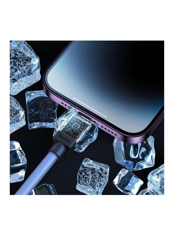 Baseus - iPhone Cable 1M Fast Charging And Data Cable iPhone Charger Cable 2.4A Lightning Cord Compatible for iPhone 14/14 Pro/14 Plus/14 Pro Max, iPhone 13 Pro 12 Pro Max 11 XS 7 Plus 6S iPad Pro Blue - Image 1