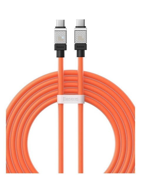 Type C to Type C 100W Cable, Ultra Fast PD Type C Charger for iPhone 15 Pro, iPhone 15 Pro Max, iPhone 15 Plus, MacBook Pro, iPad Pro 2022, iPad Air 5, Samsung Galaxy S23 Ultra, Pixel, PS5, Switch, etc. 2M Orange Orange