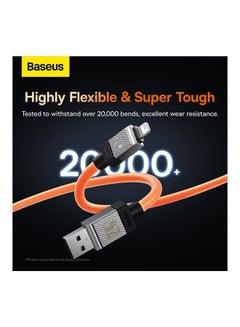 Baseus iPhone Cable 1M Fast Charging And Data Cable iPhone Charger Cable 2.4A Lightning Cord Compatible for iPhone 14/14 Pro/14 Plus/14 Pro Max, iPhone 13 Pro 12 Pro Max 11 XS 7 Plus 6S iPad Pro Orange  - Image 4