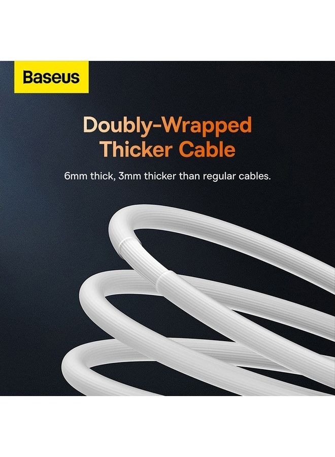 Baseus - iPhone Cable 1M Fast Charging And Data Cable iPhone Charger Cable 2.4A Lightning Cord Compatible for iPhone 14/14 Pro/14 Plus/14 Pro Max, iPhone 13 Pro 12 Pro Max 11 XS 7 Plus 6S iPad Pro White - Image 1