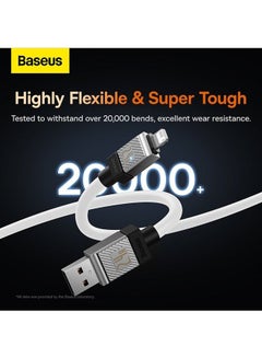 Baseus iPhone Cable 1M Fast Charging And Data Cable iPhone Charger Cable 2.4A Lightning Cord Compatible for iPhone 14/14 Pro/14 Plus/14 Pro Max, iPhone 13 Pro 12 Pro Max 11 XS 7 Plus 6S iPad Pro White  - Image 4