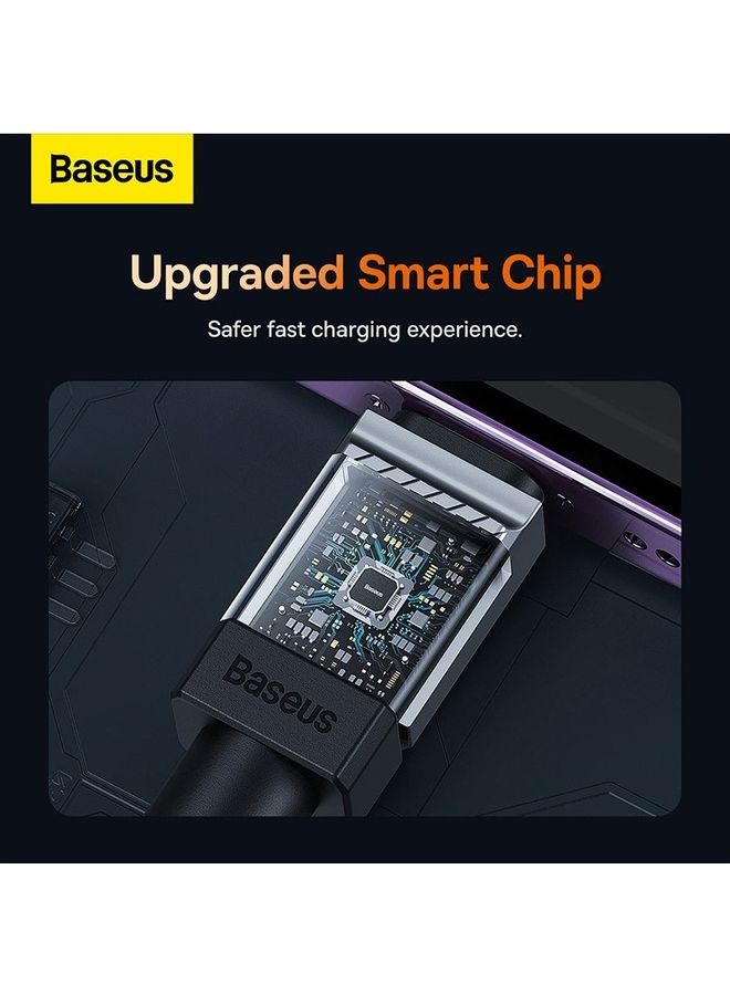 Baseus - iPhone Cable 1M Fast Charging And Data Cable iPhone Charger Cable 2.4A Lightning Cord Compatible for iPhone 14/14 Pro/14 Plus/14 Pro Max, iPhone 13 Pro 12 Pro Max 11 XS 7 Plus 6S iPad Pro White - Image 1