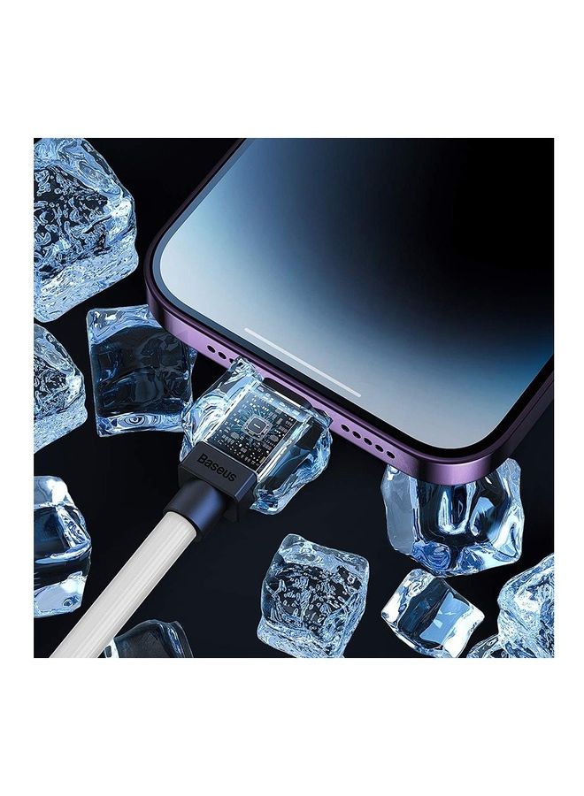 Baseus - iPhone Cable 1M Fast Charging And Data Cable iPhone Charger Cable 2.4A Lightning Cord Compatible for iPhone 14/14 Pro/14 Plus/14 Pro Max, iPhone 13 Pro 12 Pro Max 11 XS 7 Plus 6S iPad Pro White - Image 1