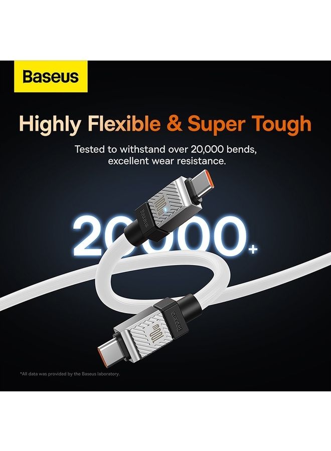 بيسوس كابل من النوع C إلى النوع C بقوة 100 وات، شاحن PD من النوع C فائق السرعة لهاتف iPhone 15 Pro، iPhone 15 Pro Max، iPhone 15 Plus، MacBook Pro، iPad Pro 2022، iPad Air 5، Samsung Galaxy S23 Ultra، Pixel، PS5، Switch، إلخ. 1 متر أبيض - Image 4