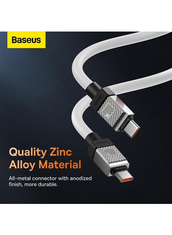 بيسوس كابل من النوع C إلى النوع C بقوة 100 وات، شاحن PD من النوع C فائق السرعة لهاتف iPhone 15 Pro، iPhone 15 Pro Max، iPhone 15 Plus، MacBook Pro، iPad Pro 2022، iPad Air 5، Samsung Galaxy S23 Ultra، Pixel، PS5، Switch، إلخ. 1 متر أبيض - Image 5