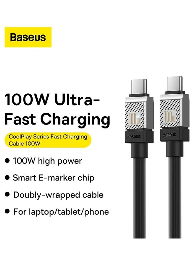 Baseus Type C to Type C 100W Cable, Ultra Fast PD Type C Charger for iPhone 15 Pro, iPhone 15 Pro Max, iPhone 15 Plus, MacBook Pro, iPad Pro 2022, iPad Air 5, Samsung Galaxy S23 Ultra, Pixel, PS5, Switch, etc. 2M Black Black  - Image 2