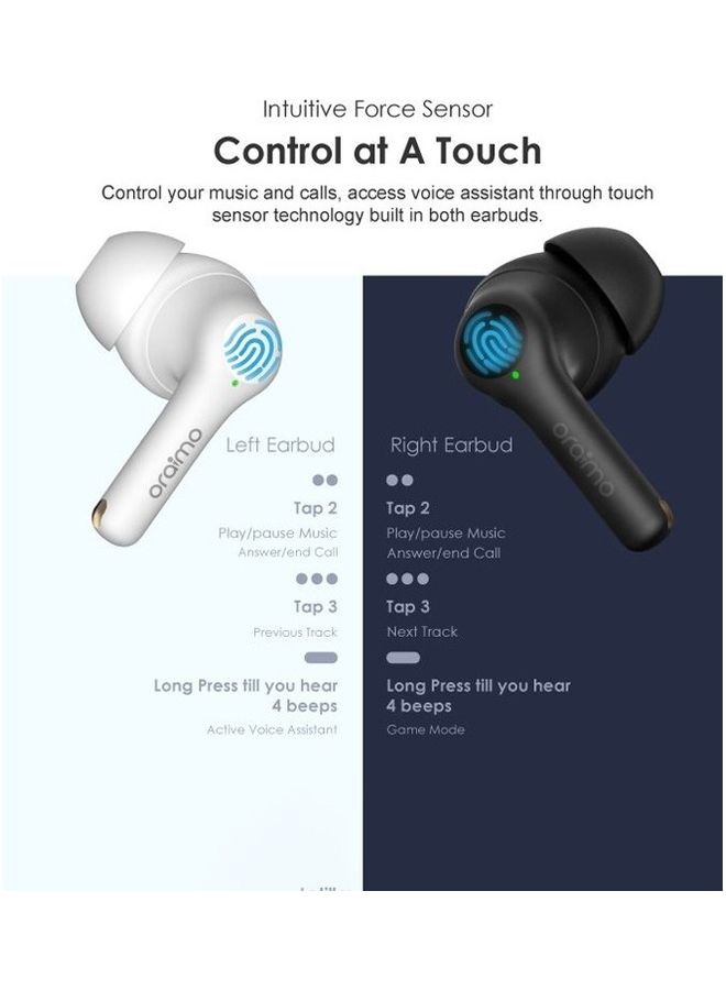Oraimo - FreePods 3C ENC Calling Noise Cancellation Long Playtime True Wireless Earbuds - Egyptian Version Black - Image 1
