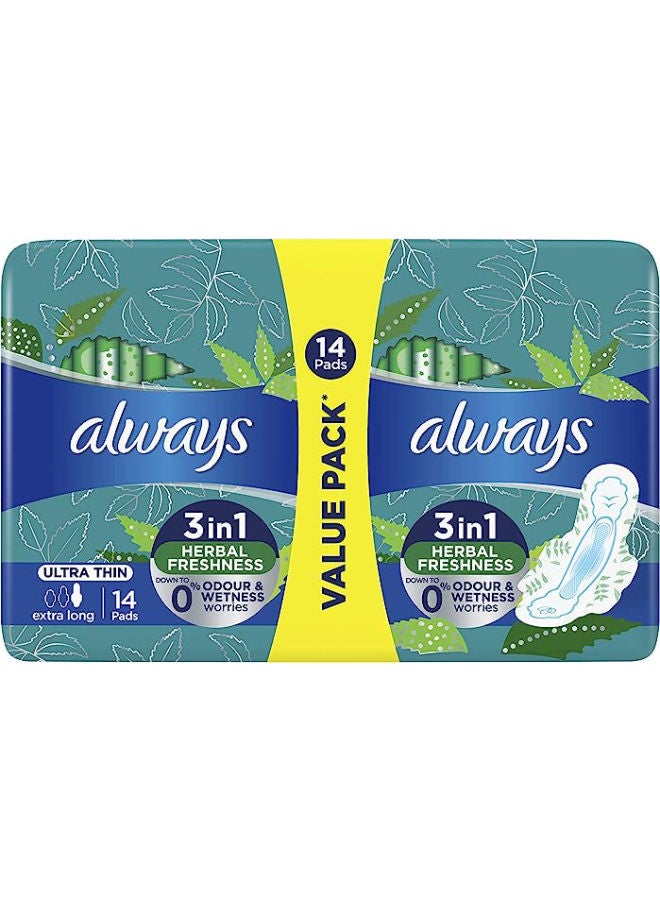 Always - Ultra Delight, Extra Long Sanitary Pads 14 Count - Image 1