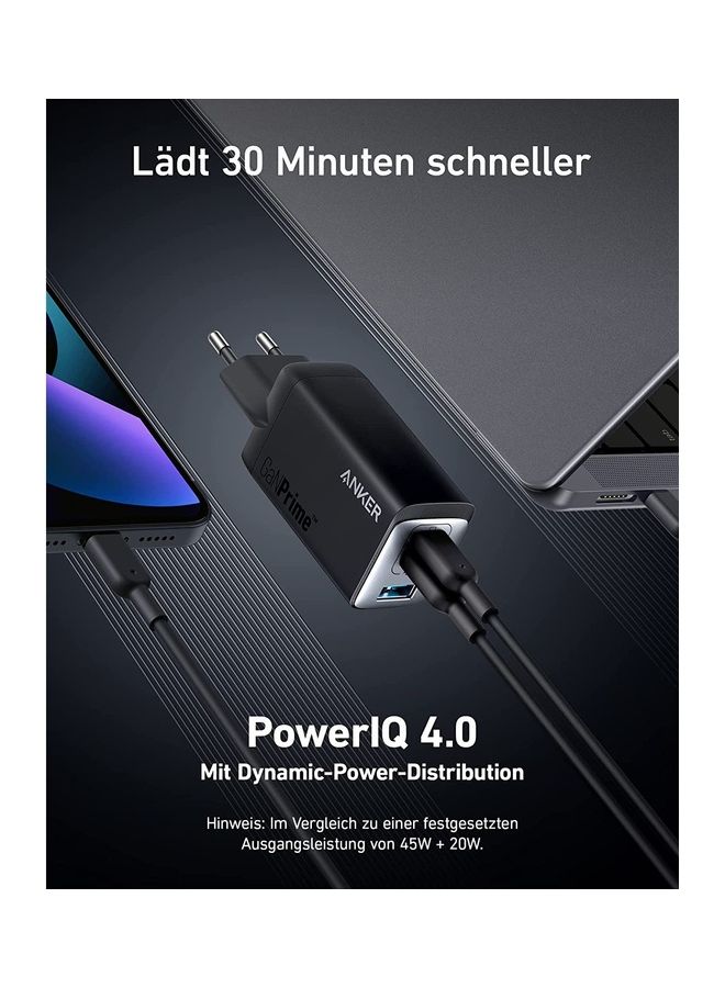Anker - USB C Charger, Anker 735 Charger GaNPrime 65W, PPS 3-Port Fast Power Supply for MacBook Pro/Air, iPad Pro, Galaxy S22/S21, HP Spectre, Note 20/10+, iPhone 13/Pro,  iPhone 14/Pro Black - Image 1