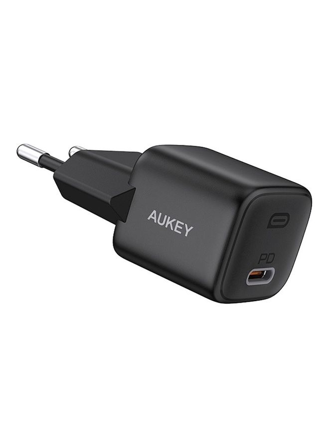 Aukey - PA-B1 Omnia Mini 20W USB C PD Charger - Ultra-Portable: Extremely compact & travel-friendly design - Safe & Reliable built-in safeguards protect - Fast charging PD and Quick Charge Black - Image 1