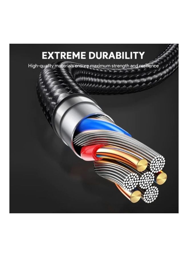 Aukey 1M Nylon Braided USB-C To USB-C Cable Black - Image 3