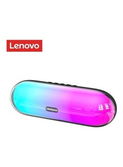 Thinkplus Bluetooth Portable Mini TWS Bass Stereo Music Surround Wireless Mobile Call Colorful LED Light Speaker Black
