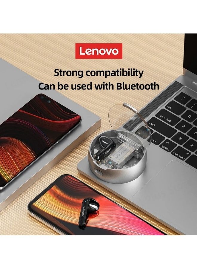 Lenovo - Thinkplus Bluetooth 5.2 Headphones HiFi Stereo Wireless Earphones Sport Headsets With Mic White - Image 1