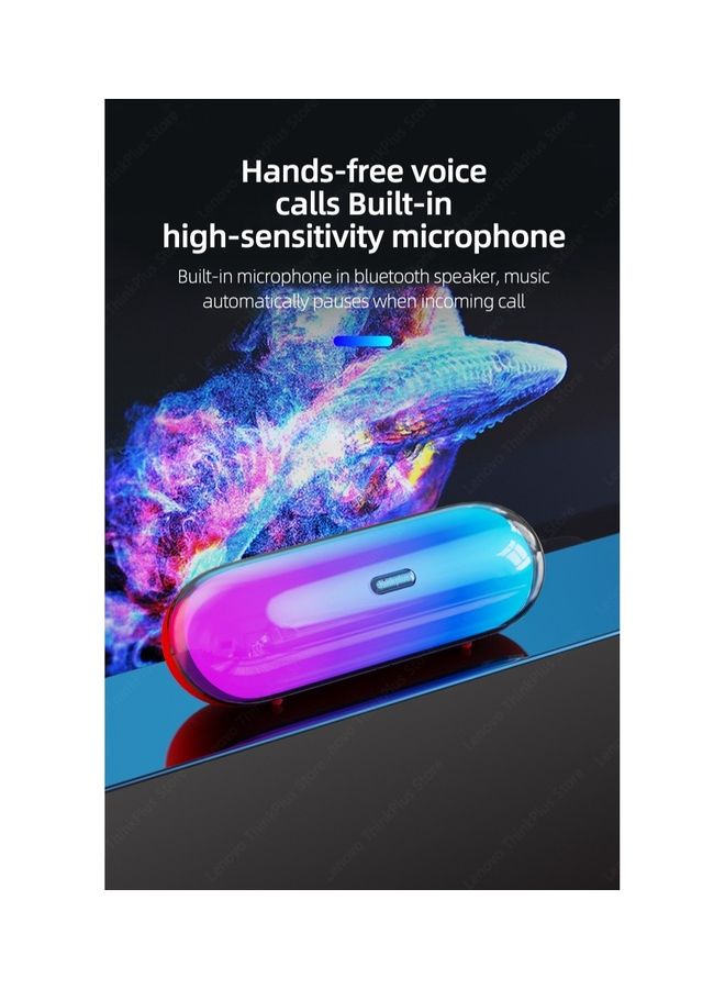 Lenovo Thinkplus Bluetooth Portable Mini TWS Bass Stereo Music Surround Wireless Mobile Call Colorful LED Light Speaker Red  - Image 3
